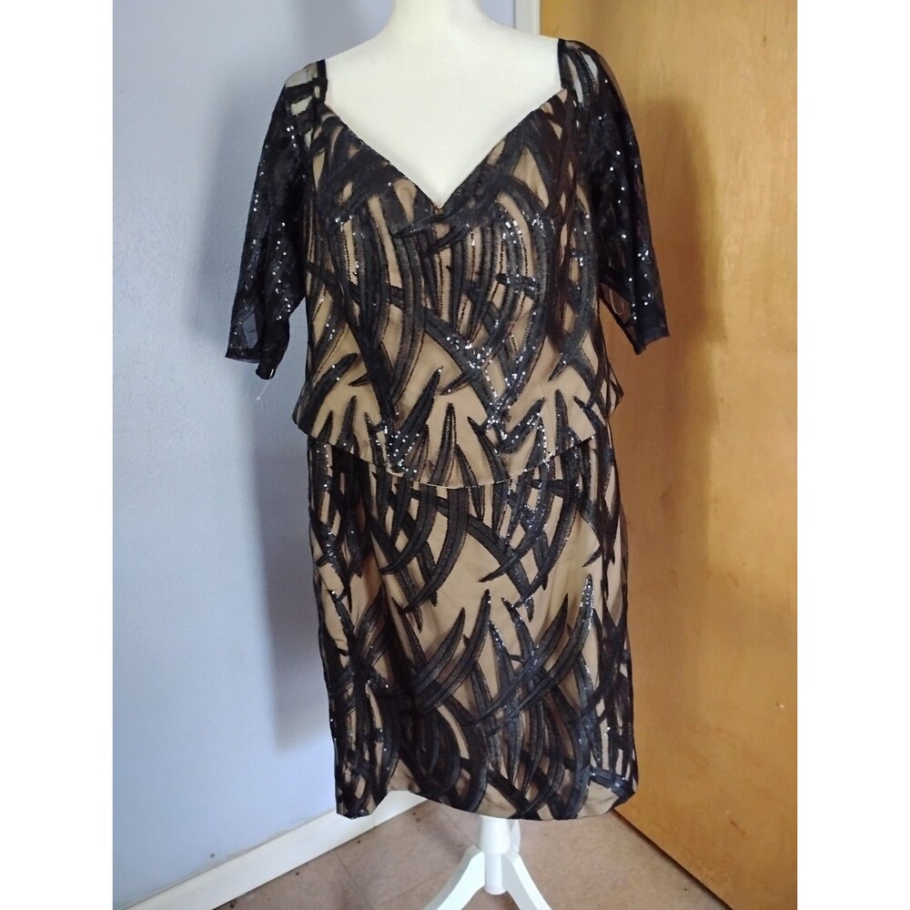 Feriani Couture Mother Of The Bride Sequin Overlay Evening Formal Dress Size 18